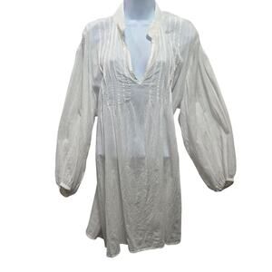 VTG Ralph Lauren Cotton Tunic Nightshirt Modest Feminine Natural Size XL #953